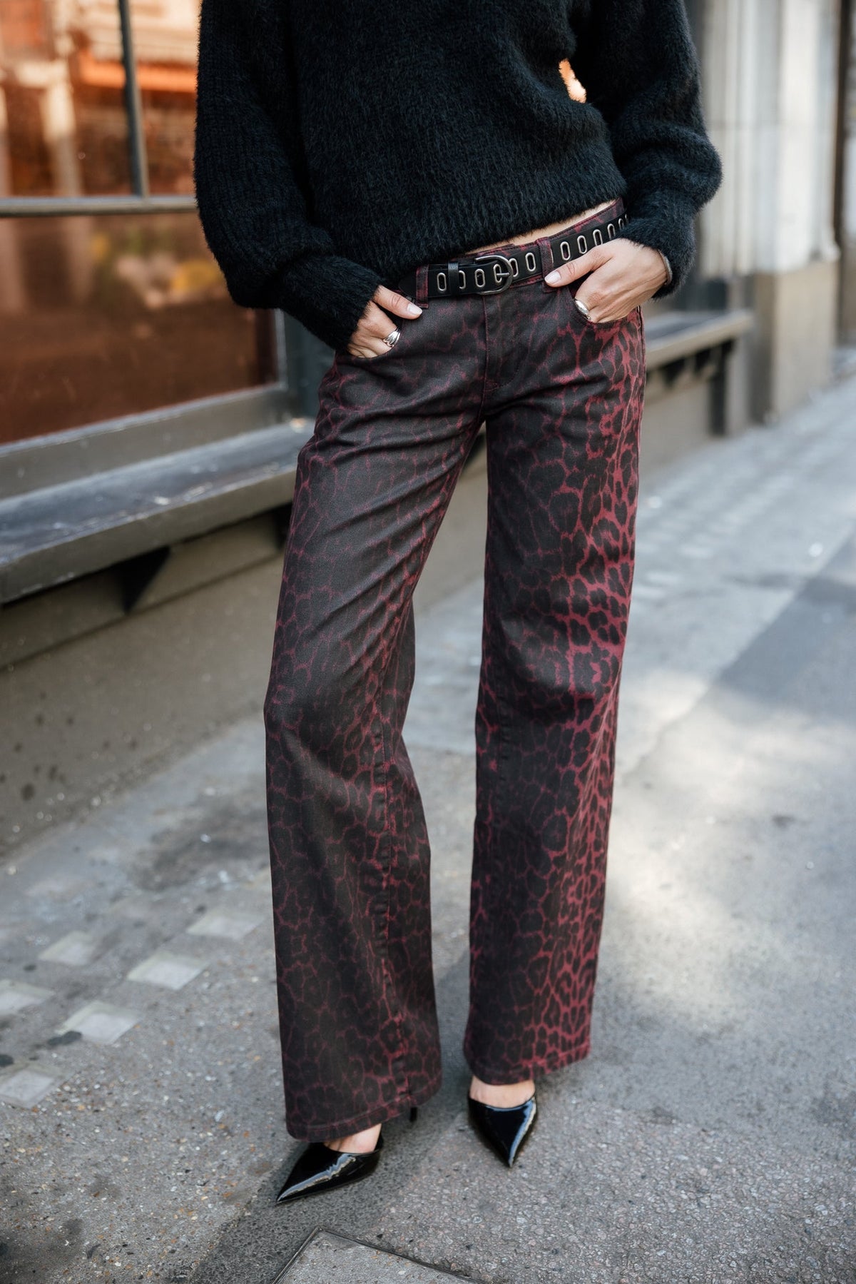 Pantalon Agatha Animal Print Granate