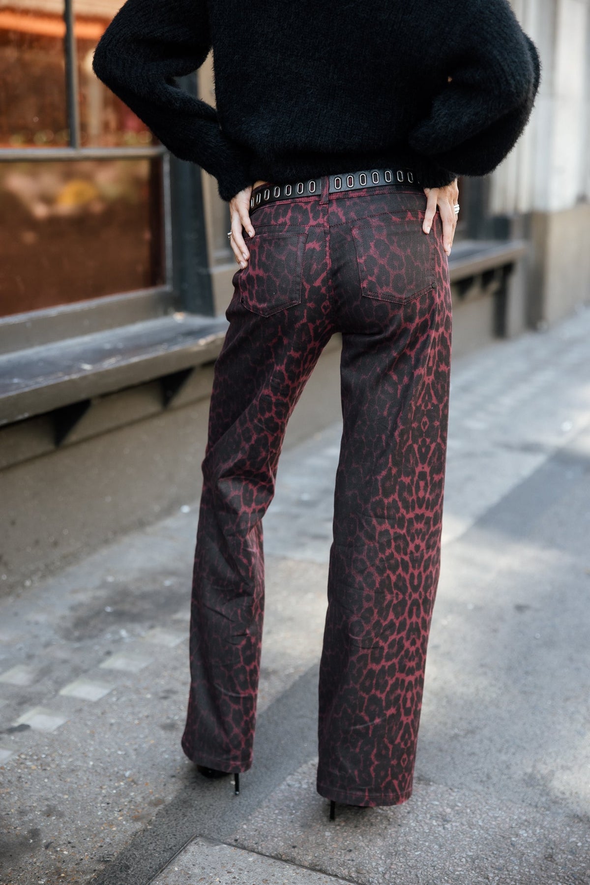 Pantalon Agatha Animal Print Granate