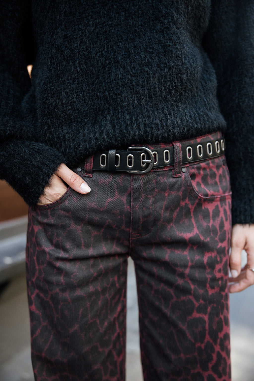 Pantalon Agatha Animal Print Granate