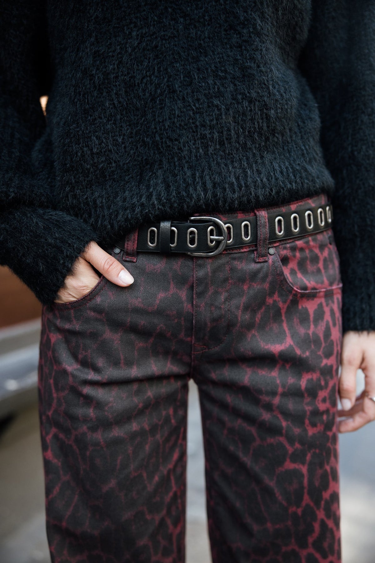 Pantalon Agatha Animal Print Granate
