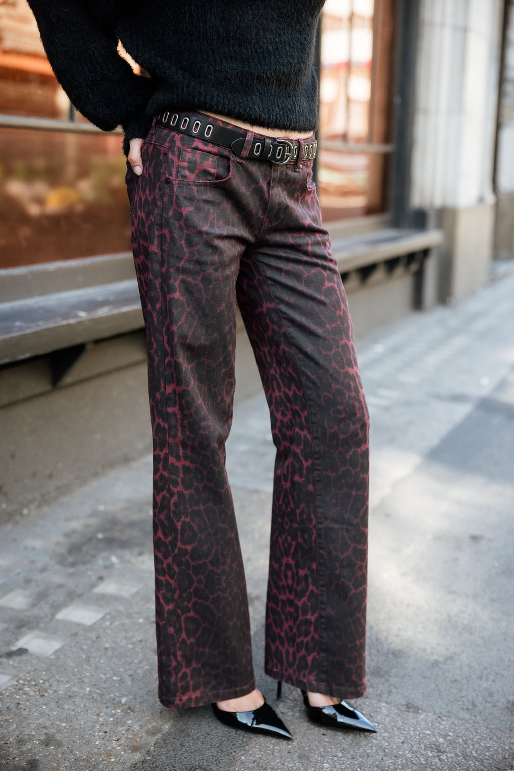Pantalon Agatha Animal Print Granate