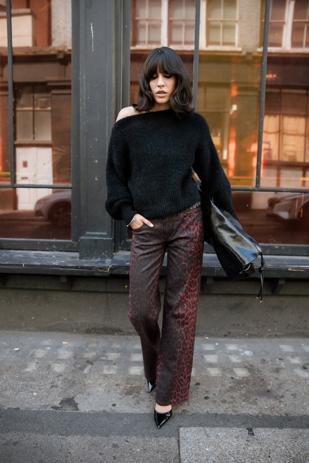 Pantalon Agatha Animal Print Granate