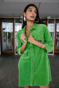 Vestido Rolly de Pana Verde Lima