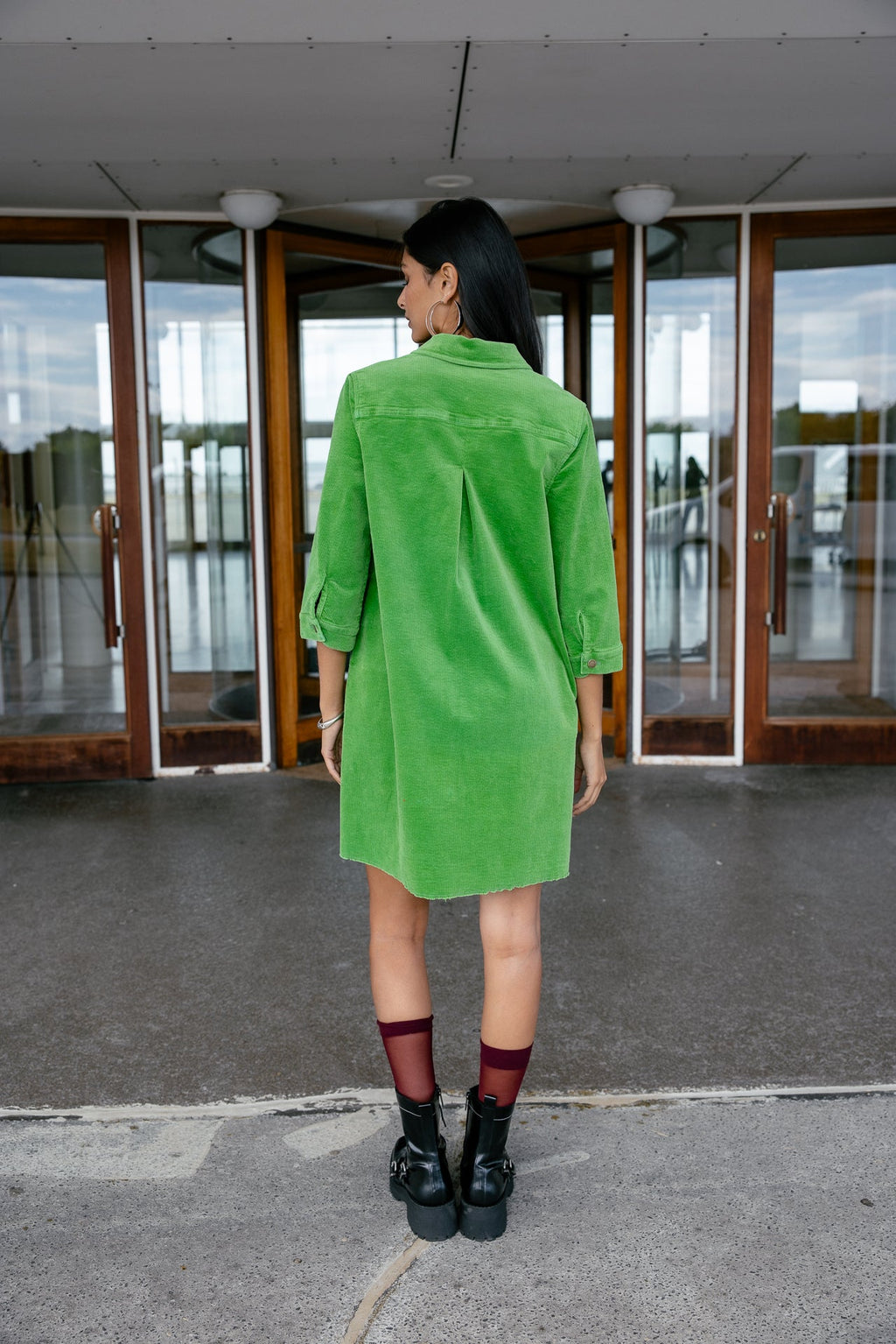 Vestido Rolly de Pana Verde Lima