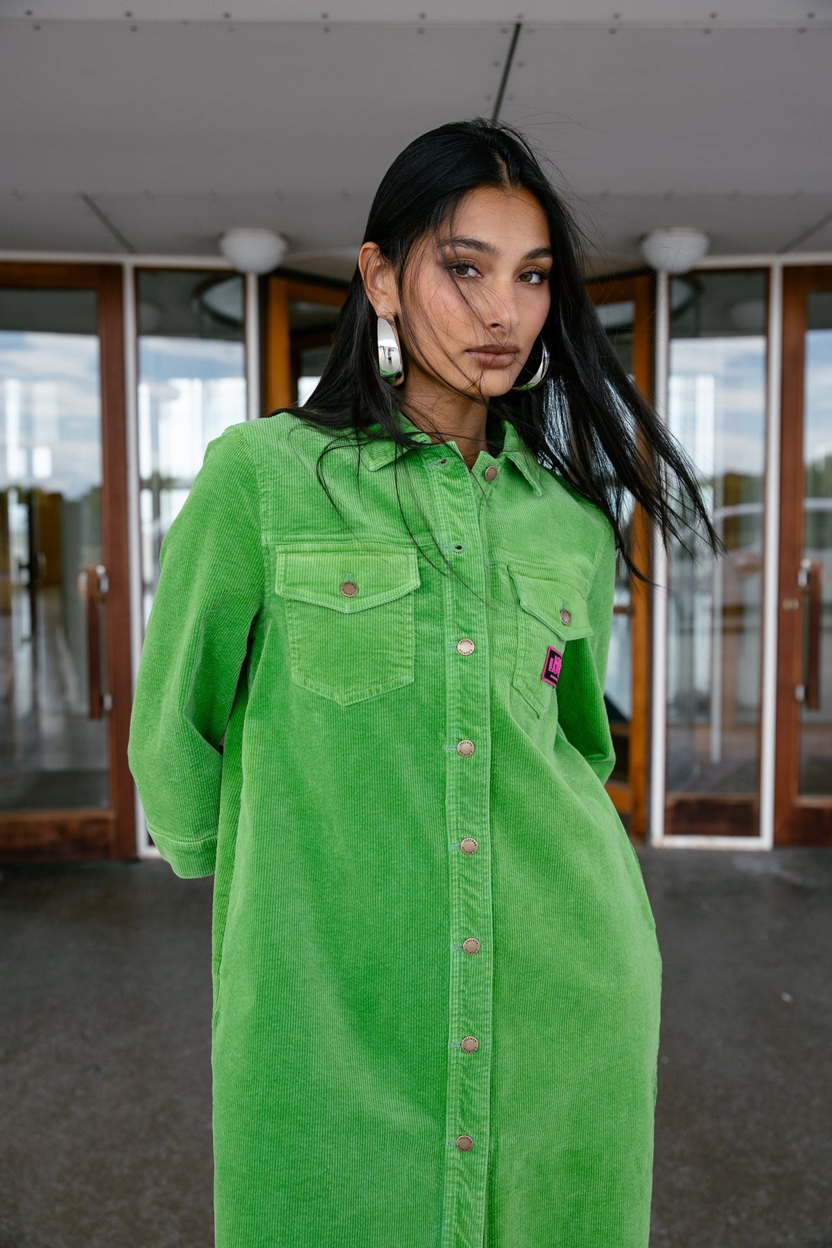 Vestido Rolly de Pana Verde Lima