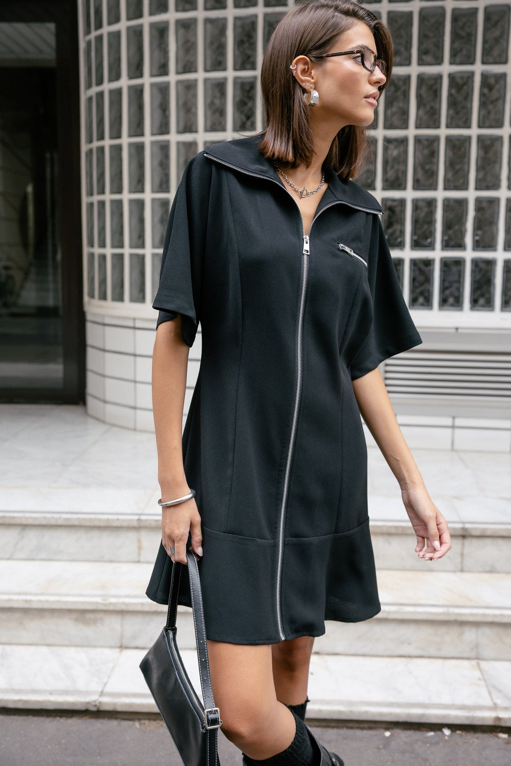 Vestido Rodgy Negro con Cremallera