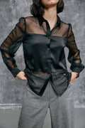 Blusa Cyrna Negra de Satén