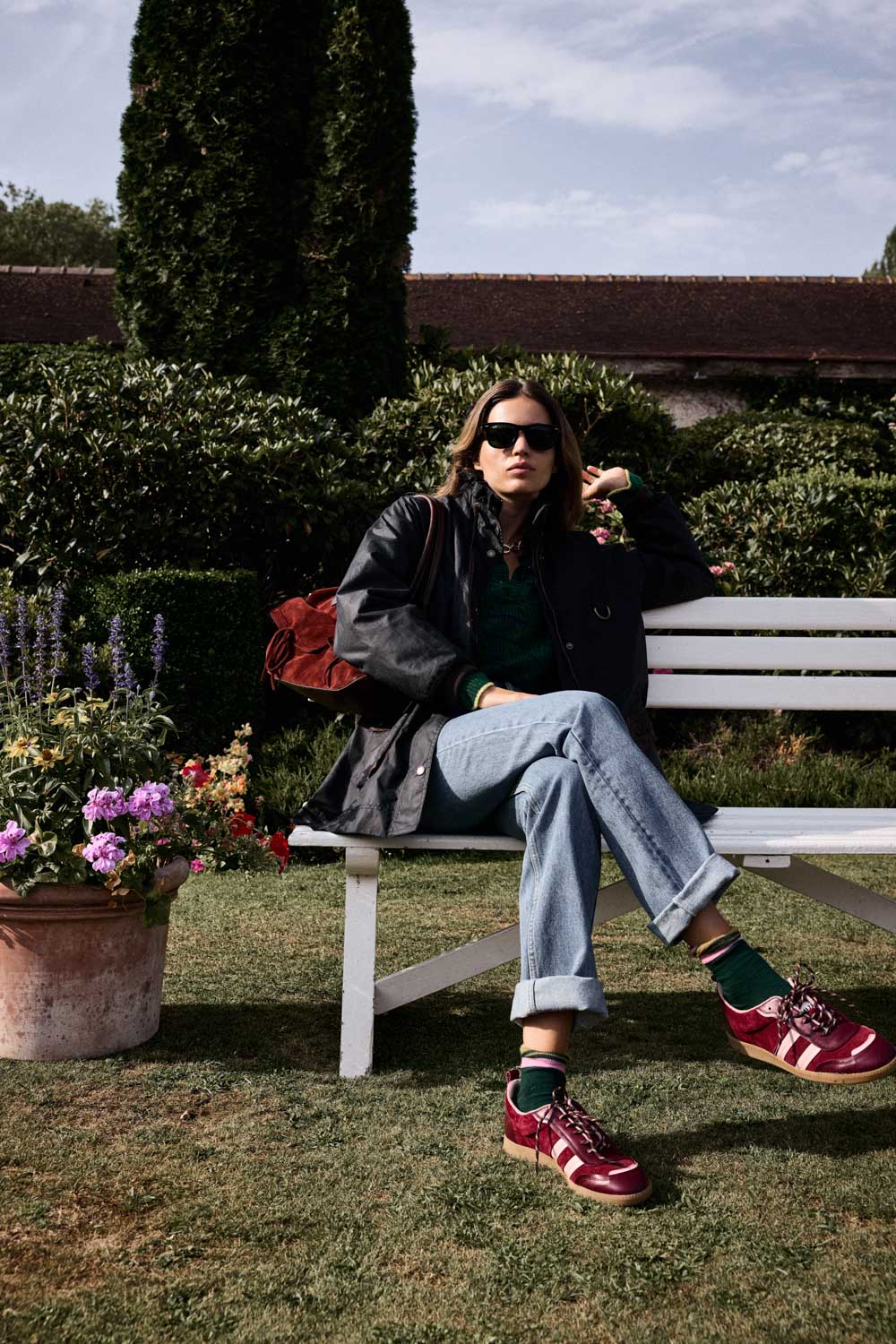 Chaqueta Anaïs azul marino con estampado de leopardo