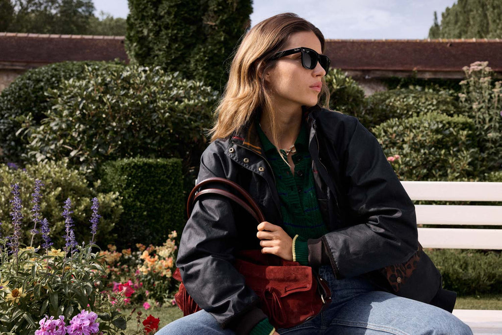 Chaqueta Anaïs azul marino con estampado de leopardo
