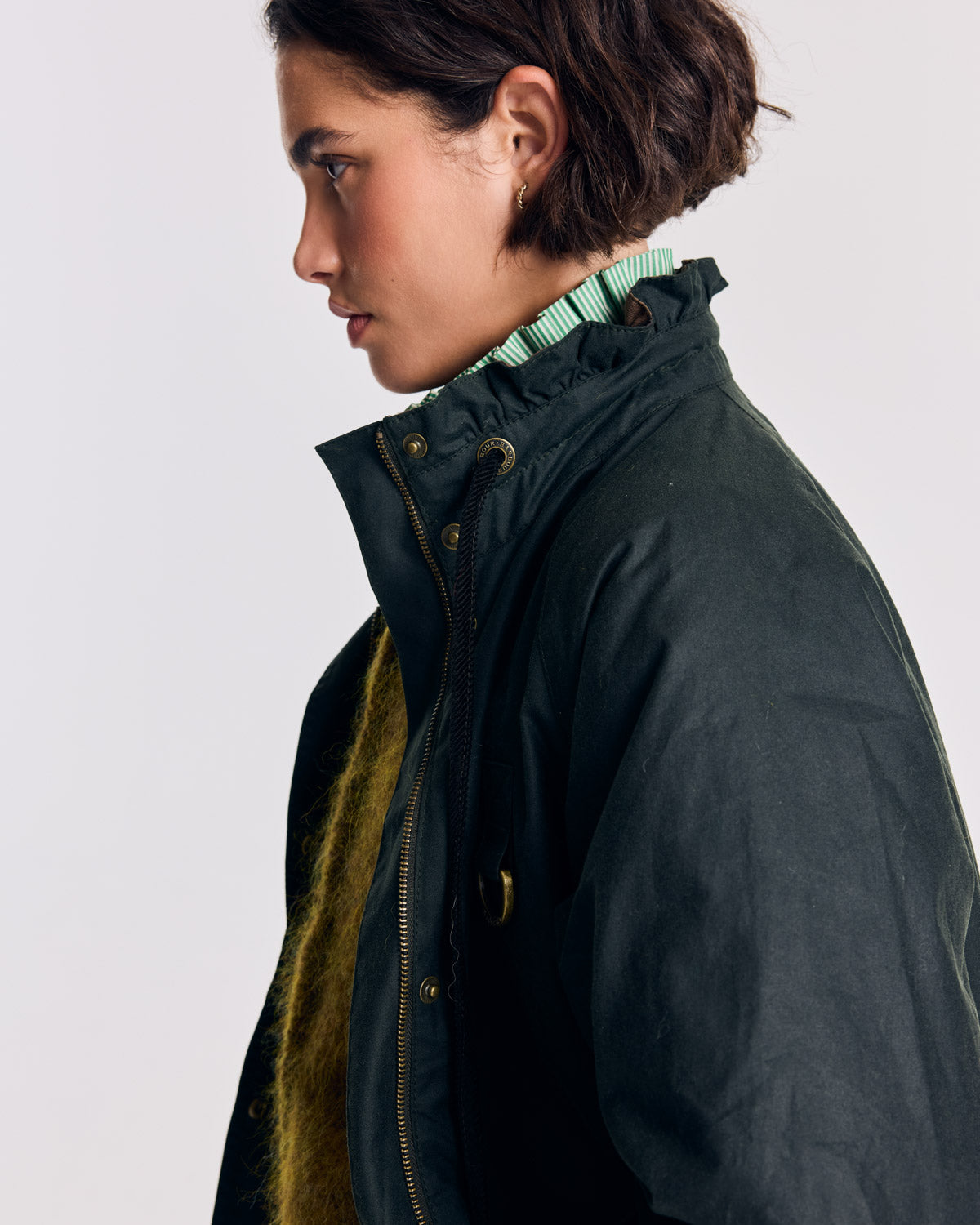 Chaqueta Anaïs Verde oscuro con estampado de leopardo
