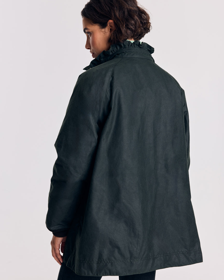 Chaqueta Anaïs Verde oscuro con estampado de leopardo