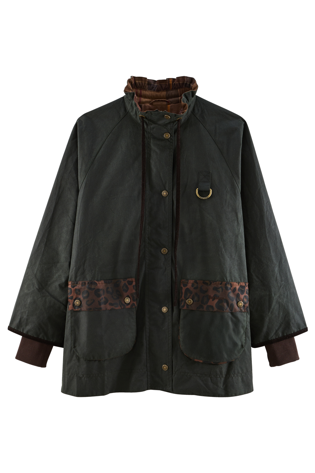 Chaqueta Anaïs Verde oscuro con estampado de leopardo