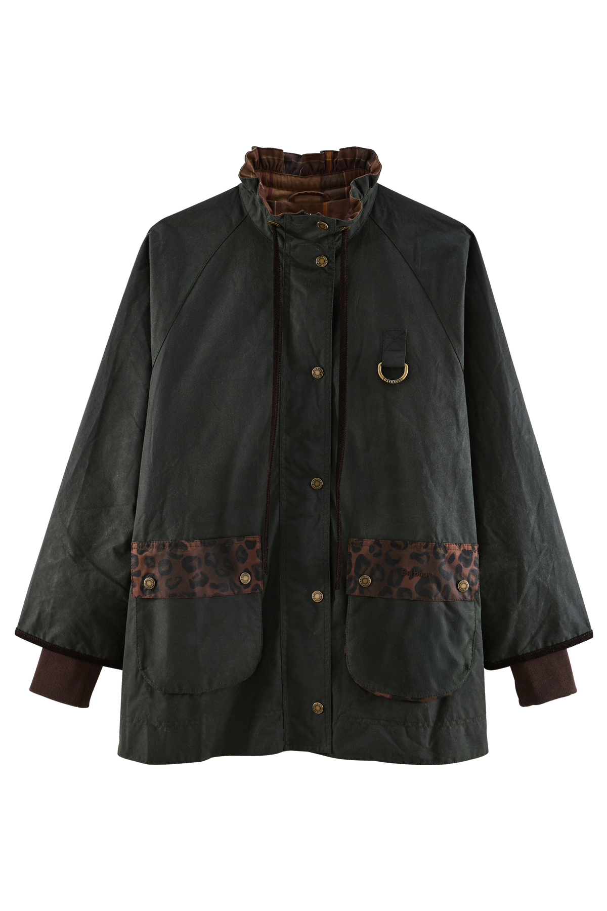 Chaqueta Anaïs Verde oscuro con estampado de leopardo