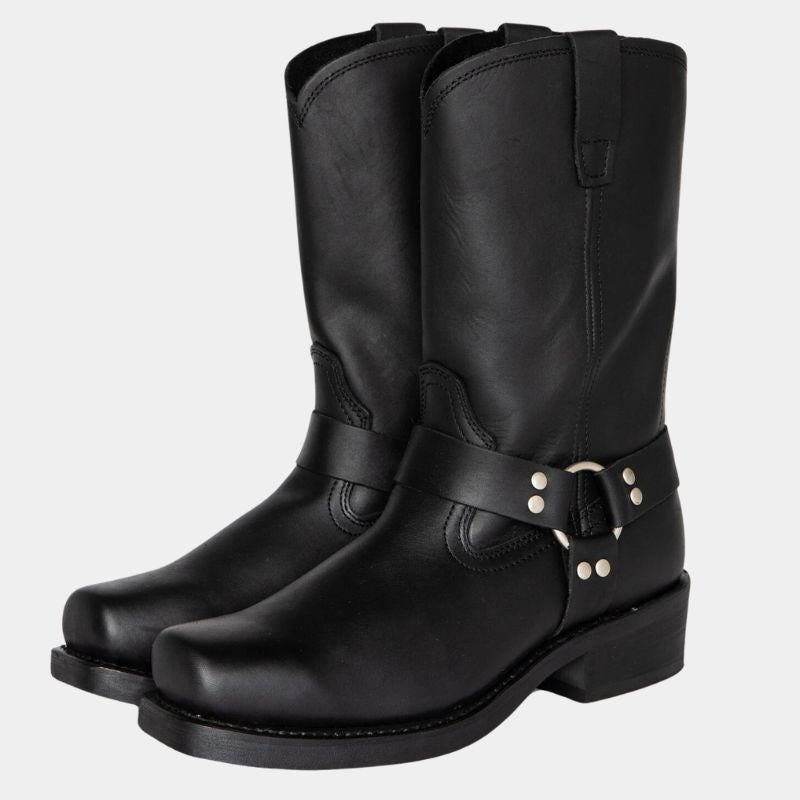 Darío | Botas Cowboy de Piel para Hombre, Caña Alta con Hebilla