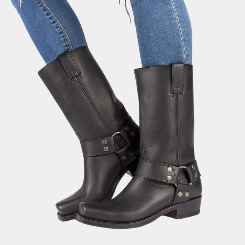 Darío | Botas Cowboy de Piel para Hombre, Caña Alta con Hebilla