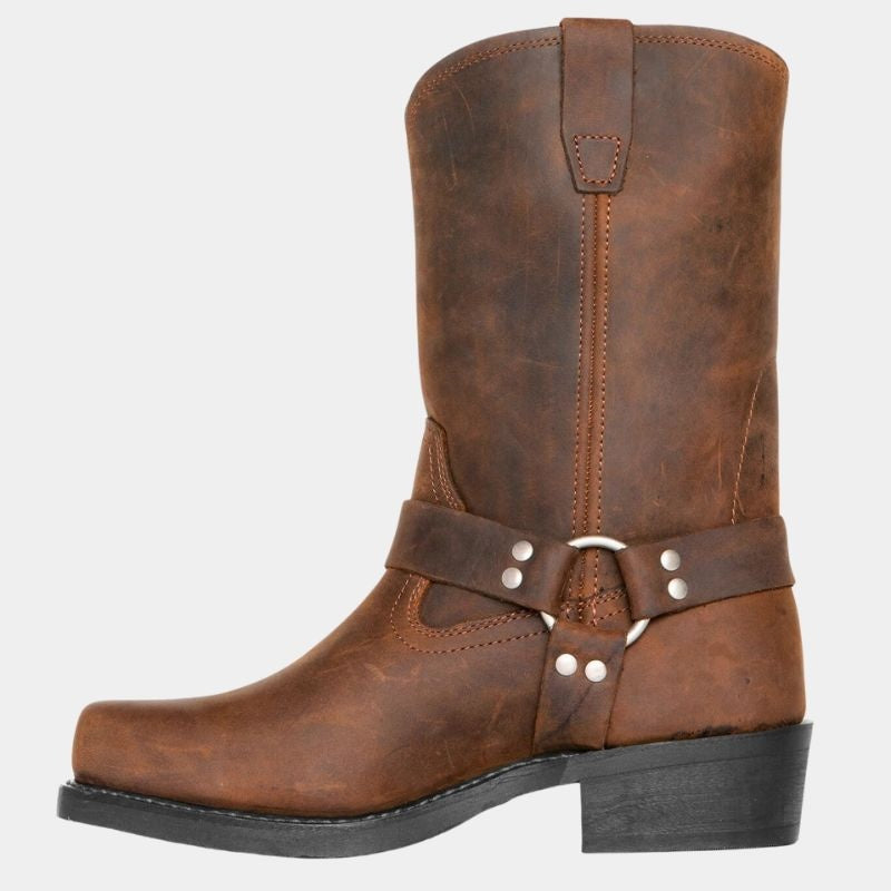 Darío | Botas Cowboy de Piel para Hombre, Caña Alta con Hebilla