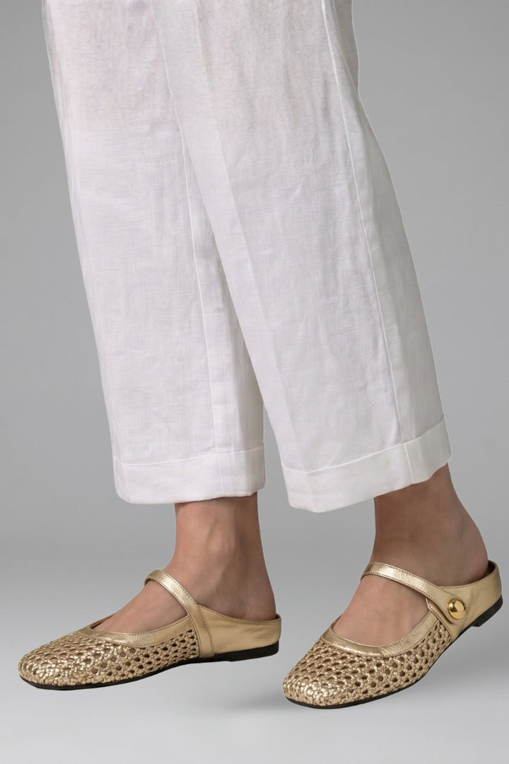 Nuria | Mules Planos Tejidos Mary Jane con Correa Joya