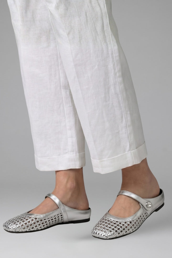 Nuria | Mules Planos Tejidos Mary Jane con Correa Joya